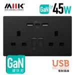 M2K GaN45W Type-CUSB 電制插座 (孖蘇) – 碳黑 (1)