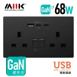 M2K GaN68W Type-CUSB 電制插座 (孖蘇) – 碳黑 (1)